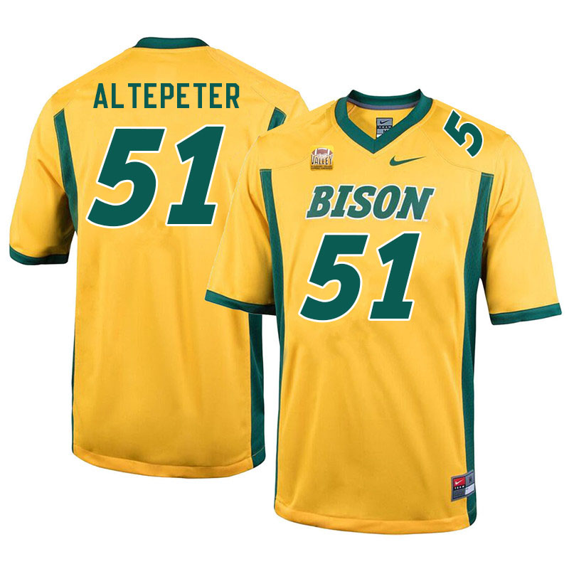 Men #51 Austin Altepeter North Dakota State Bison College Football Jerseys Sale-Yellow - Click Image to Close